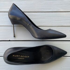 Kurt Geiger London Britton Black Leather Heel size 10